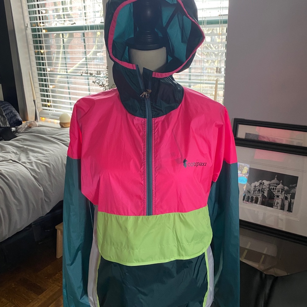 cotopaxi Pink Teal Lime Colorblock Windbreaker Jacket